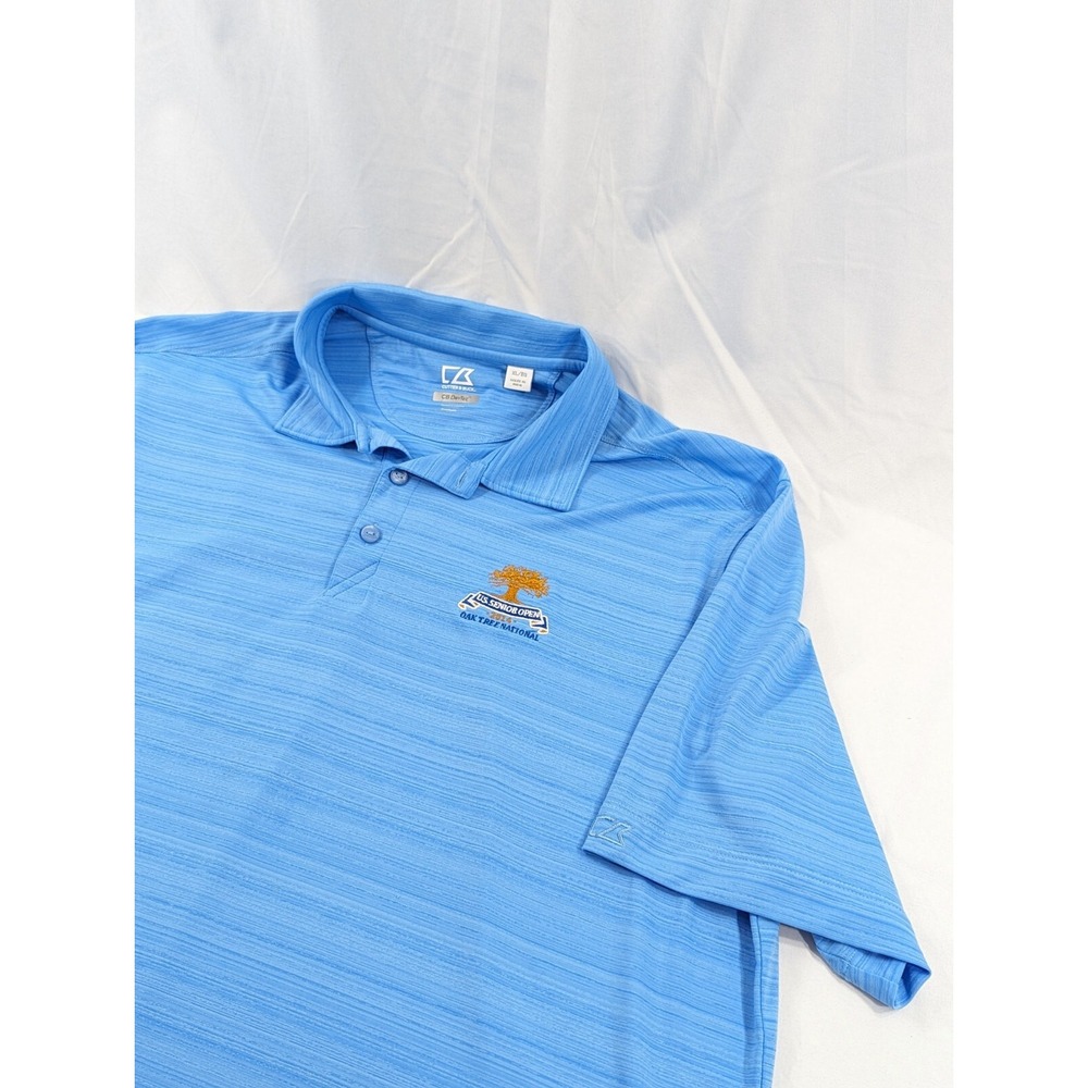 Cutter & Buck Oak Tree National  DryTec Senior Open 2014 Blue Heathered‎ XL